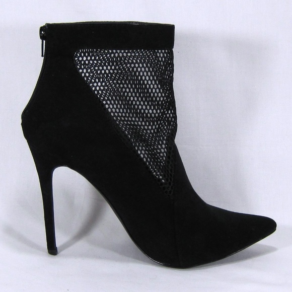 Olivia Ferragamo Black Suede Ankle Booties Sz: 10M - Picture 3 of 8